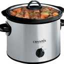 Crock-Pot 3-Quart Manual Slow Cooker, Serves 3+ People, Great for Small Meals, Dips, & Sides; Removable Stoneware is Oven & Dishwasher-Safe, Stainless Steel