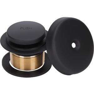 PRIMSOPH Tip-Toe Tub Drain Trim Kit with One Hole Overflow Faceplate Conversion Kit Assembly Universal Fine Coarse Thread Replacement Matte Black
