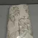 jinchan Floral Curtains Burlap Look Curtain 96 Inch Long Faux Linen Green Flower Patterned Drapes for Living Room Light Filtering Farmhouse Curtain Rod Pocket Window Curtains for Bedroom 2 Panels