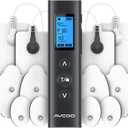 30 Modes TENS EMS Unit Compact Muscle Stimulator for Pain Relief of Back, Shoulder, Neck, Rechargeable & Portable Dual Channel EMS Muscle Stimulator with 30 Intensity Levels, 12 Electrode Pads (Black)