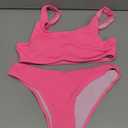 YIMISAN Women's Ribbed Two Piece Bikini Sets Wide Shoulder Strap Top Swimsuit with Mid Waist Cheeky Bathing Suit size M