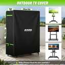 ZUYIYY Outdoor TV Cover for 50-55 Inch Screen, 600D Heavy Duty Waterproof Rolling TV Stand Cover for Mobile TV Cart on Wheels, Weatherproof Patio TV Protector with Zipper & Buckles, 53"L x 15"W x 55"H