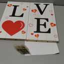 Lighted Wooden Love Sign, Rustic Valentines Day Porch Sign for Front Door Decorations, Valentines Love Decor Home Hanging Signs Wall Sign 31.5"H