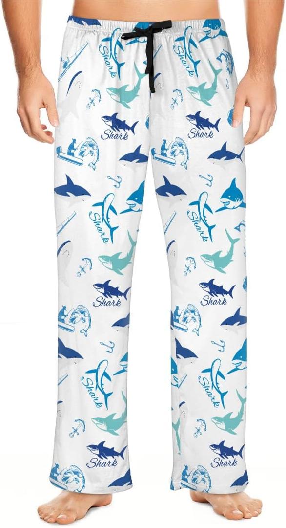 Mens Pajama Pants Soft Lightweight Lounge Sleep Pants, PJ Bottoms with Two Pockets (XXL)