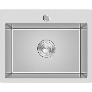 20-inch Drop in Kitchen Sink, TSIBOMU Stainless Steel Single Bowl Small Kitchen Sink Brushed Nickel,D20"xW16"xH9"
