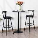 Pub Bar Table, 40-Inch Height Modern Cocktail Table with Metal Base & MDF Round Top, 24-Inch Top, Bistro High Table for Living Room Dining Room Restaurant Bar (2 PCS)