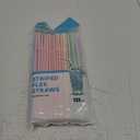 Items 4U! 125 Flex Straws, Stripe, Assorted Colors
