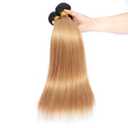 Ombre 1B27 Honey Blonde Human Hair Bundles Straight 30 30 30 inch Black to Honey Blonde Double Weft No Tangle Brazilian Virgin Remy Hair Extensions