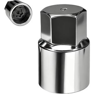 Wheel Lock Key Lug Nut Key Locking Lug Nut Removal Tool for Toyota Lexus Tacoma Senna, Security Nuts Socket Wrench Anti-Theft D-Wheel Locking Nuts Socket Adapter Installation & Removal (Silver