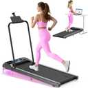 Walking Treadmill Pad with Incline - Portable Under Desk Treadmill, Walking Mat Pad with Handle Bar, 2.5HP Low Noise, 2 in 1 Treadmills for Home Office, Remote Control with LED (Blue)