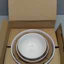 DOWAN Ceramic Bowl Set with Lids, Serving Bowls, Food Storage Container, Porcelain Prep Bowl, Small Mixing Bowls for Kitchen, Microwave & Dishwasher Safe, 64/42/22/12 Ounces, Set of 4, Soft White