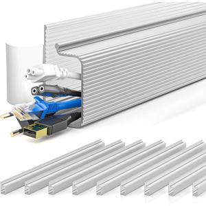 YECAYE 157in Cable Management, Cord Organizer,Easy Install Self-Adhesive Cable Organizer,Cord Management, Desk Wire Holder for Office Organization,Child and Pet Proofing, Grey