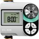 QUOBAS Sprinkler Timer, Programmable Hose Timers with Brass Inlet & Outlet, Water Timer for Garden Hose with Rain Delay/Automatic/Manual Watering System, Digital Drip Irrigation Timers for Yard, Lawn (Interval Program 1 Zone)