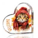 Welcome Fall Pumpkin Decor Fall Decorations for Home Cute Autumn Thankful Sign Decor Autumn Thanksgiving Heart Acrylic Sign 4 x 4 inches (Acrylic3108)