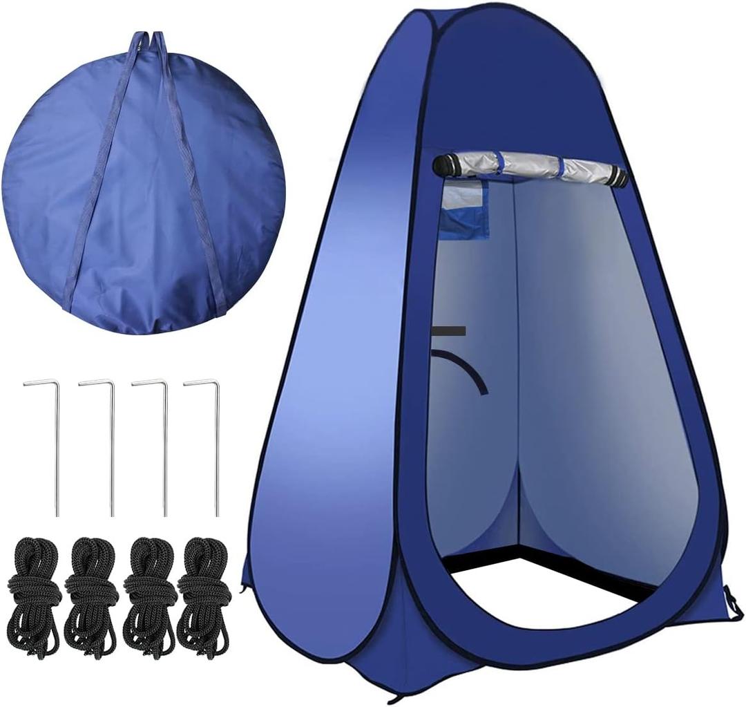 Pop Up Tent Upgrade Privacy Shower Tent Portable Outdoor Sun Shelter for Toilet Camping Biking Beach with Carry Bag (Blue)