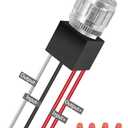 12V DC Dimmer Switch, 5-24 Volts Dimmer Switch PWM Waterproof for LED RV Lights Interior, Ceiling Lights, Halogen, Incandescent, Auto, Truck, Marine, Strip Lighting - Long Shaft