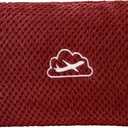 BEDELITE Travel Blanket with Bag, Ultra-Soft Jacquard Fleece Blanket with Luggage Sleeve & Backpack Clip, Airplane Blanket Travel Essentials, Burgundy