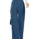 FUNYYZO Wide Leg Pants Women's High Elastic Waisted in The Back Business Work Trousers Long Straight Suit Pants L