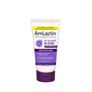 AmLactin KP Bumps Be Gone - Therapeutic Body Cream for Keratosis Pilaris - No-Scrub Exfoliator and Body Moisturizer for Dry Skin with 15% Lactic Acid AHA, 3 oz, Pack of 1