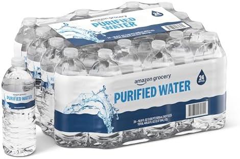Amazon Grocery, Purified Water, 16.9 Fl Oz, 24 Ct (Previously Happy Belly, Packaging May Vary) BB: 05/11/27