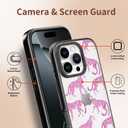 for iPhone Case - [6.6 ft Military-Grade Drop Protection] [Anti-Peel Technology] Clear Black TPU Bumper Case with Cute Design (Pink Leopard, iPhone 16 Pro)
