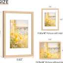 upsimples 11x14 Picture Frame, Natural Solid Wooden Picture Frames, Display 8x10 with Mat or 11 x 14 Without, Vertical or Horizontal Wall Hanging, 1 Pack, Natural