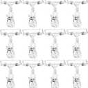 TINSKY 50PCS Clear Sign Clips Holders, Merchandise Sign Clip Rotatable Price Display Rack Acrylic Sign Holder Clip Double Sided Sale Signs Holders for Retail Rack, Baskets or Cards
