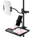 Saillong Adjustable Lash Tray Holder Set Include 10. 6" x 8" Lash Trays Organizer with Phone Holder for Ring Light Lash Mirror Tablet or Mirror Holder for Salon Home Use Eyelash Extensions Supplies
