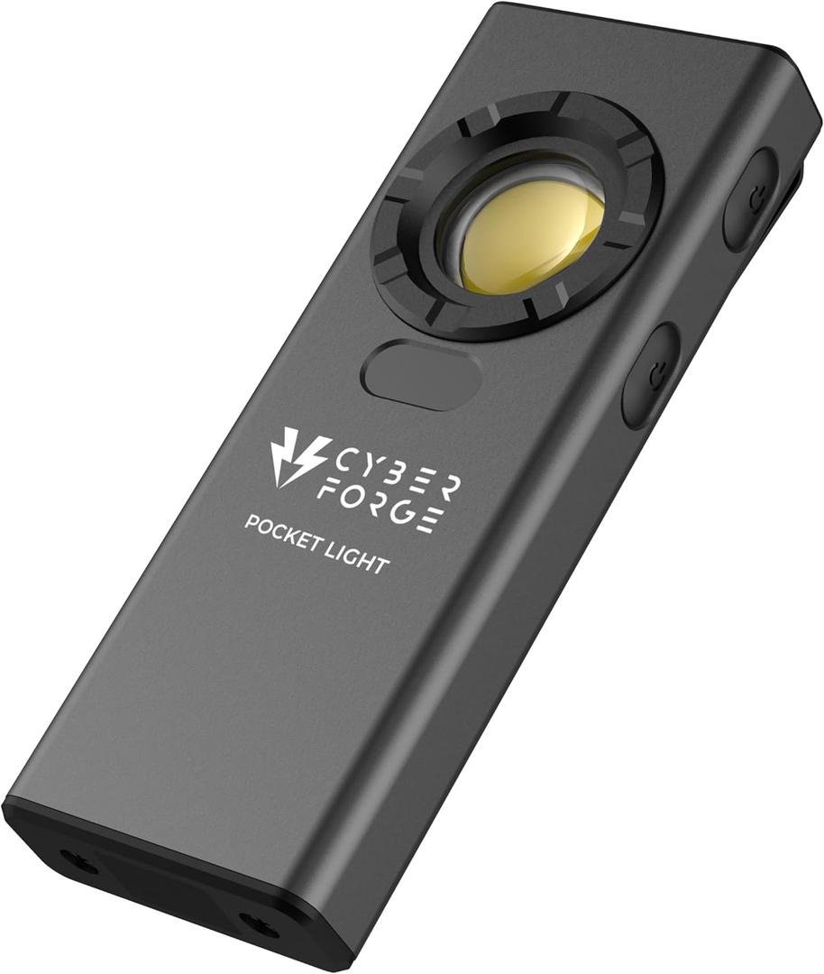 Rechargeable Work Light 1200 Lumen Flat Flashlight - Tactical EDC Flashlight with Magnet and Pocket Belt Clip for Car, Work, Hunting, Outdoors