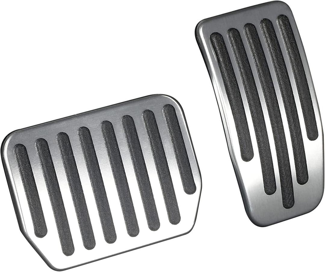 Foot Pedal Pads Set for Tesla Model 3 Model Y, Non-Slip Performance Aluminum Car Accessories Brake & Accelerator Pedal Covers for Model 3/Y (Silver)