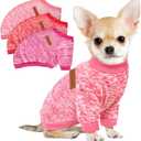 3 Pack Dog Sweaters for Small Dogs Girl Boy Winter Fleece Clothes Warm Soft Dog Sweatshirt Outfit for Dogs Cats Pet Apparel (Rose+Red+Pink, Small) (S (Back: 11.8",Chest: 15.7", 5.5-10Ibs))