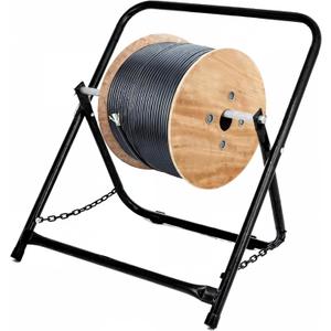 AdirPro Single Axle Cable Reel Caddy | Industrial Steel Wire Dispenser | Holds Reels Up to 20" Diameter & 100 lb Capacity | Black