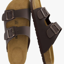 CUSHIONAIRE Lane Cork Footbed Mens Sandals, Adjustable Buckle Comfort Slides for Men, Genuine Leather Insole Summer Sandals Men Footwear 39