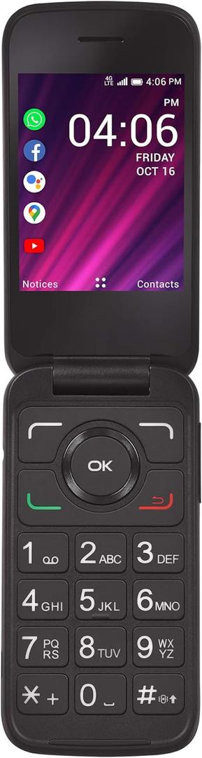 TracFone My Flip 2 4G LTE Prepaid Flip Phone (Locked) - Black - 4GB - Sim Card Included - CDMA