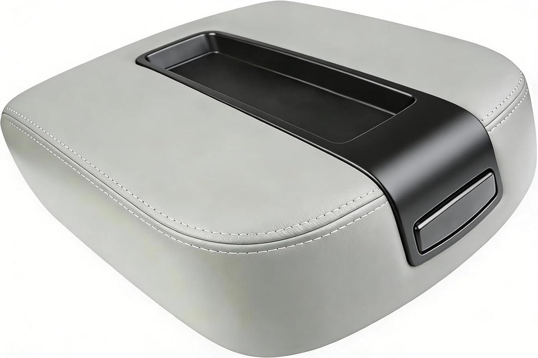 Upgraded Center Console Armrest lid Cover Compatible with 2007-2013 Silverado Tahoe Suburba Avalanche Sierra Yukon XL Arm rest Center Console Cover Lid, Replac OE 19328717, Durable materials, Gray