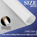 Pushglossy 4 Pack 4 x 2 Feet Light Diffuser Sheet White LED Dimming Diffusion Film Fluorescent Lights Cover for Drop Ceiling Light Fixture Lights Filter Panel for Office Home Classroom, Non-Adhesive