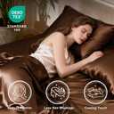 Love's cabin Satin Queen Sheets Set - 4 Piece Brown Silky Bed Sheets with Deep Pocket, Luxury Silk Feel Satin Queen Size Sheet Set (1 Flat Sheet,1 Fitted Sheet,2 Pillow Cases)