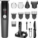 Beard Trimmer for Men, Electric Razor for Nose, Body, Face and Mustache, 5-in-1 Barber Hair Clippers, Cordless Shavers for Men Grooming Kit Ideal Gift