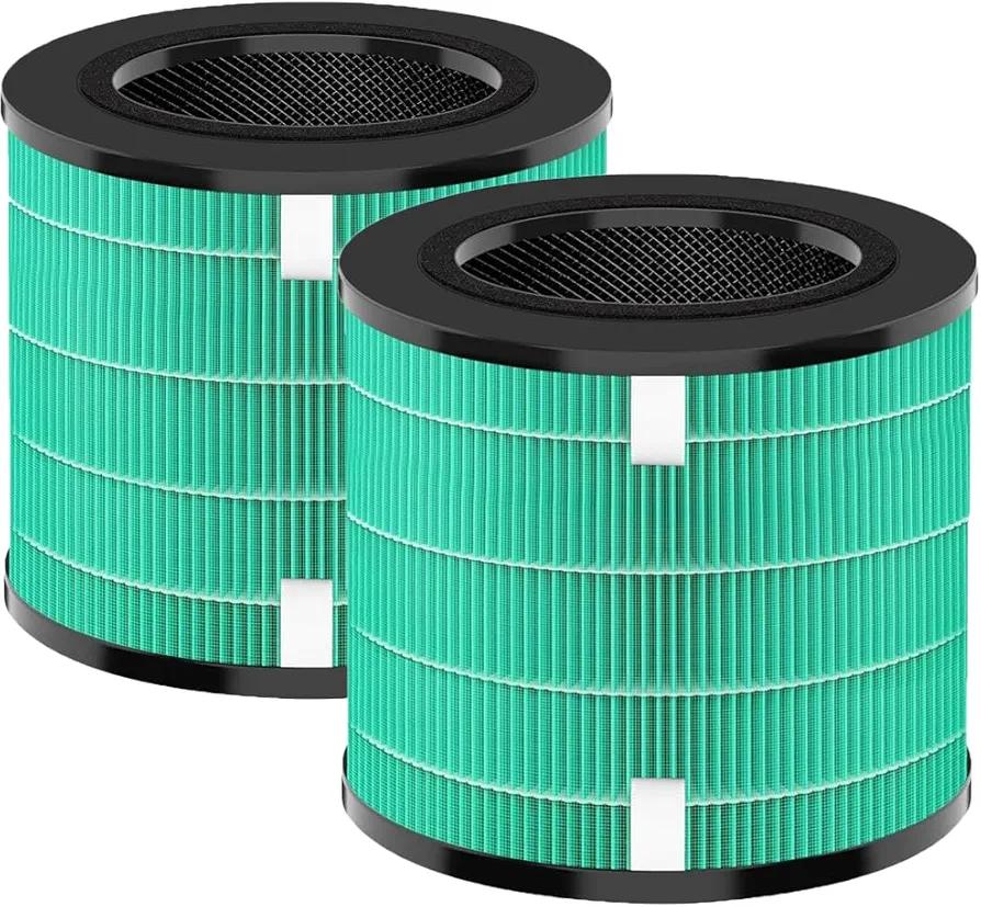 Replacement Air Filter MK08 MK09 Compatible With MK08W MK09W Purifier,H13 True HEPA 4-Stage Filtration Activated Carbon Filter(2-Pack)