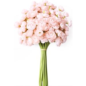 Waipfaru Ranunculus Artificial Flowers, 18Pcs 14In Fake Peonies Artificial Flowers, Pink Faux Flower for Vase Silk Flower Real Touch Faux Peony Bulk for DIY Wedding Bouquet Home Bridal Shower Decor
