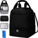 OCKLILY Pump Bag for Spectra S1 S2, Wearable Breast Pump Bags with Ice Pack, Pumping Bag with Waterproof Mat for Pump Accessories, Insulated Bottle Bags for Work Travel and Family, Black