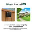 Blink Outdoor 4 XR two-year battery wireless camera with 4x security coverage, 1000 ft open-air range or 400 ft with typical use 2 camera system