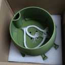 TOPOLA Happy Face Planter, 5.2 Inches Plastic Plant Pot, Self Watering Plant Pot with Drainage Holes for Indoor Outdoor, Succulent Pot, Funny Flower Pot, Dark Green