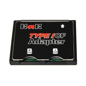 Double Slot Micro SD TF to CF Adapter Compact Card Holder Type I Card Converter Black