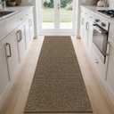 BEQHAUSE Kitchen Runner Rugs 32"x84", Non-Slip Kitchen Mats for Floor, Super Absorbent and Stain Resistant Kitchen Rug, Machine Washable Rugs for Kitchen, Hallway, Laundry & Sink, Brown