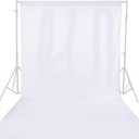 GFCC 10ftx10ft White Backdrop Background for Photography White Photo Booth Backdrop for Photoshoot Photography Background Screen Video Recording Parties Curtain
