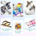 2 x Thin Flat Leopard Print Shoelaces Camouflage Shoe Laces Shoestring 2 Pair (31Inch (80CM), 10 Pink Lucky Flowers)