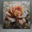 Bathroom Wall Art Pink and White Flower Canvas Pink Rose Pictures Wall Decor Abstract Floral Art Prints Modern Artwork Picture for Bathroom Bedroom Living Room Kitchen Home Office Decroations 24x24 Inches