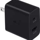 SAMSUNG 35W Dual Port Wall Charger USB C Adapter, Super Fast Charging Block for Galaxy Phones and Devices, Cable Not Included, 2021, US Version, Black