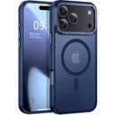 Newfuture Magnetic for iPhone 17 Pro Max Case [Compatible with Magsafe] [Military Grade Drop Protection] Translucent Matte Anti-Scratch Shockproof Protective Phone Cover 6.9 Inch, Deep Blue